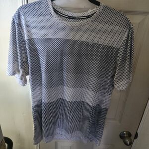 Nike Dri-Fit Men's Black and White Patterned Shirt, Size L